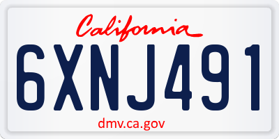 CA license plate 6XNJ491