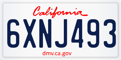 CA license plate 6XNJ493