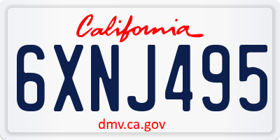 CA license plate 6XNJ495