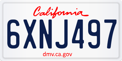 CA license plate 6XNJ497