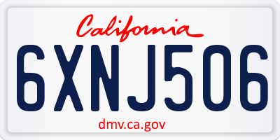 CA license plate 6XNJ506