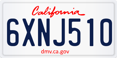 CA license plate 6XNJ510