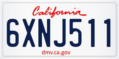 CA license plate 6XNJ511