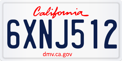 CA license plate 6XNJ512