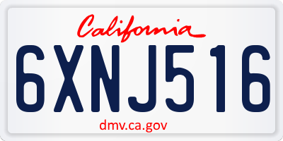 CA license plate 6XNJ516