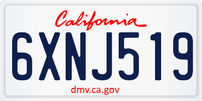 CA license plate 6XNJ519