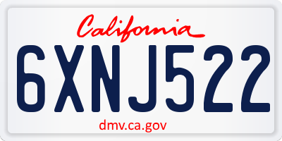 CA license plate 6XNJ522