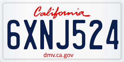 CA license plate 6XNJ524
