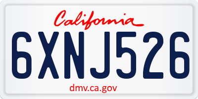 CA license plate 6XNJ526