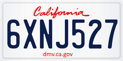 CA license plate 6XNJ527