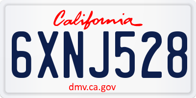 CA license plate 6XNJ528