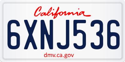 CA license plate 6XNJ536