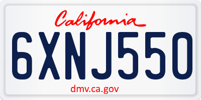 CA license plate 6XNJ550