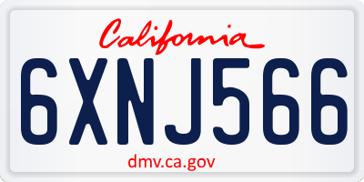 CA license plate 6XNJ566