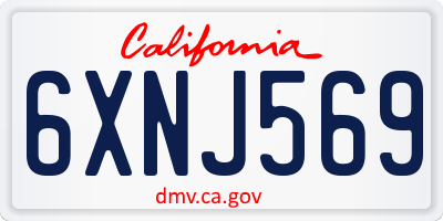CA license plate 6XNJ569