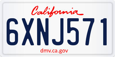 CA license plate 6XNJ571