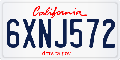 CA license plate 6XNJ572