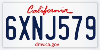 CA license plate 6XNJ579