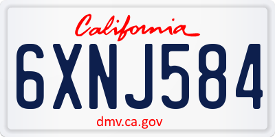 CA license plate 6XNJ584