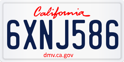 CA license plate 6XNJ586