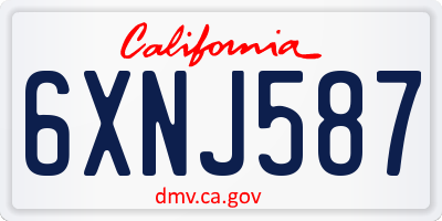 CA license plate 6XNJ587