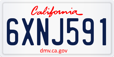 CA license plate 6XNJ591