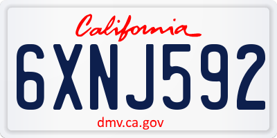 CA license plate 6XNJ592