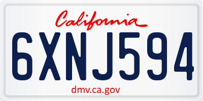 CA license plate 6XNJ594