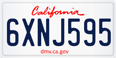 CA license plate 6XNJ595