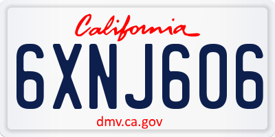 CA license plate 6XNJ606