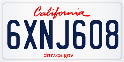 CA license plate 6XNJ608
