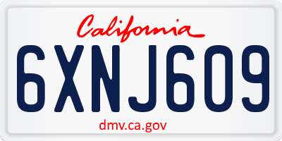 CA license plate 6XNJ609