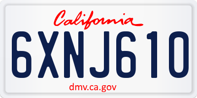 CA license plate 6XNJ610