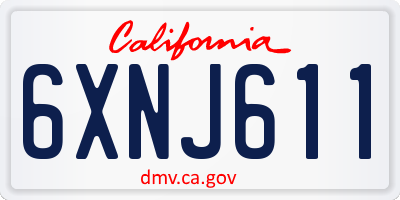 CA license plate 6XNJ611