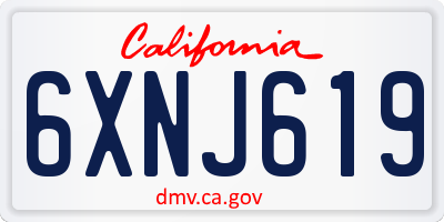 CA license plate 6XNJ619