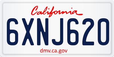 CA license plate 6XNJ620