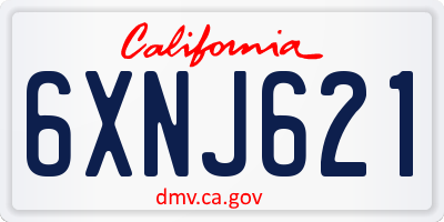 CA license plate 6XNJ621
