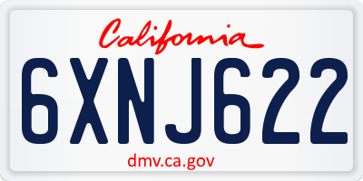CA license plate 6XNJ622