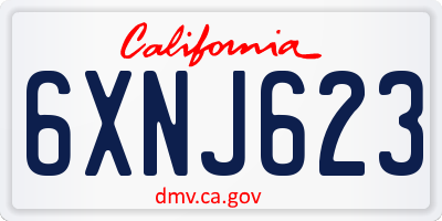 CA license plate 6XNJ623