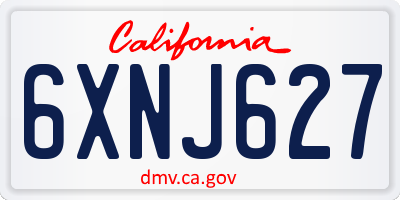 CA license plate 6XNJ627