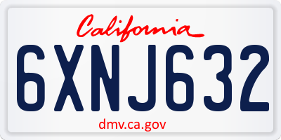 CA license plate 6XNJ632