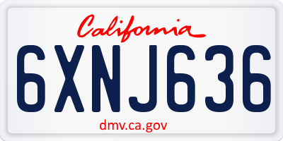 CA license plate 6XNJ636