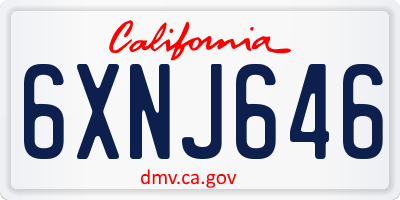CA license plate 6XNJ646
