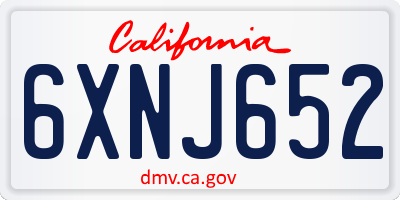 CA license plate 6XNJ652
