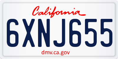 CA license plate 6XNJ655