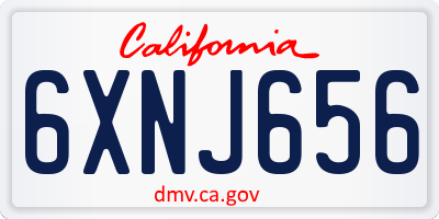 CA license plate 6XNJ656