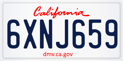 CA license plate 6XNJ659