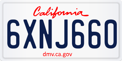 CA license plate 6XNJ660