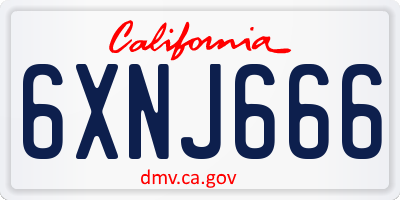 CA license plate 6XNJ666