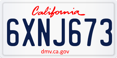 CA license plate 6XNJ673